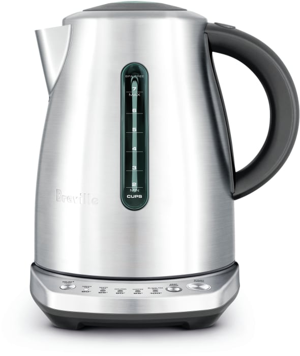 Breville BKE720BSS Temp Select Kettle with 5 Temperature Presets Keep Warm 1500W Rapid Boil Soft Opening Lid Auto Off Cordless Jug and Breville Assist Plug