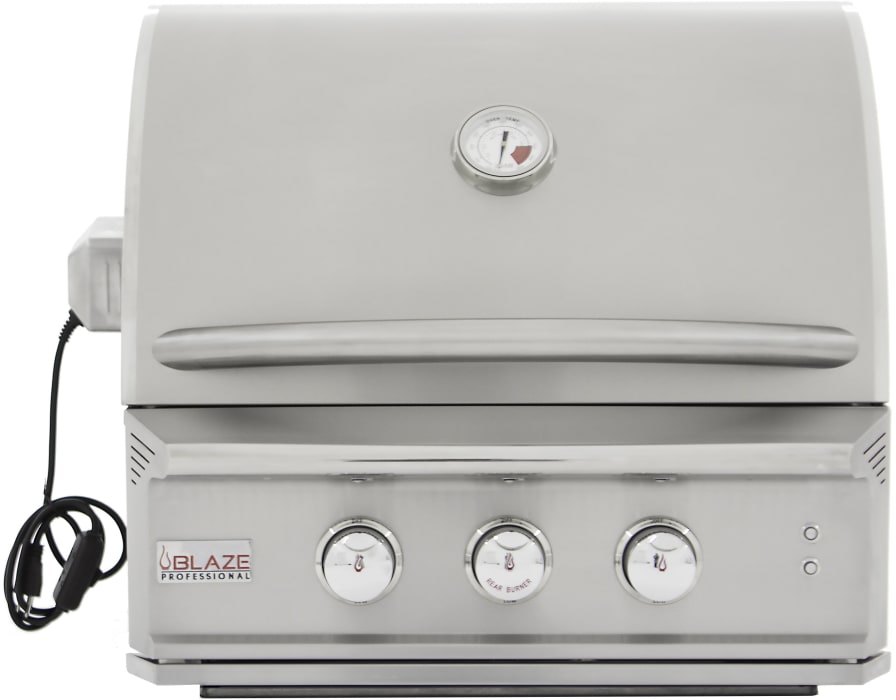 Blaze Blz2prong 27 Inch Built In Professional Grill With 630 Sq In Total Cooking Space 2 H Burners Rear Infrared Burner Hexagon Cooking Rods Warming Rack Drip Tray And Removable Baffles Natural Gas