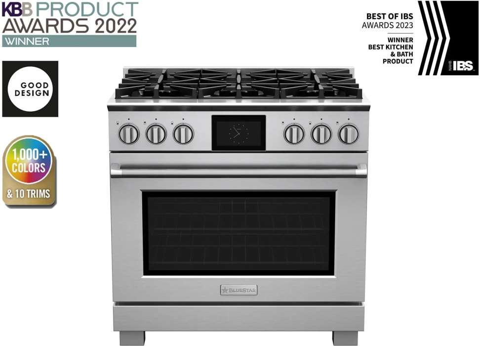 BlueStar BSDF366B 36 Inch Freestanding Dual Fuel Range with 6