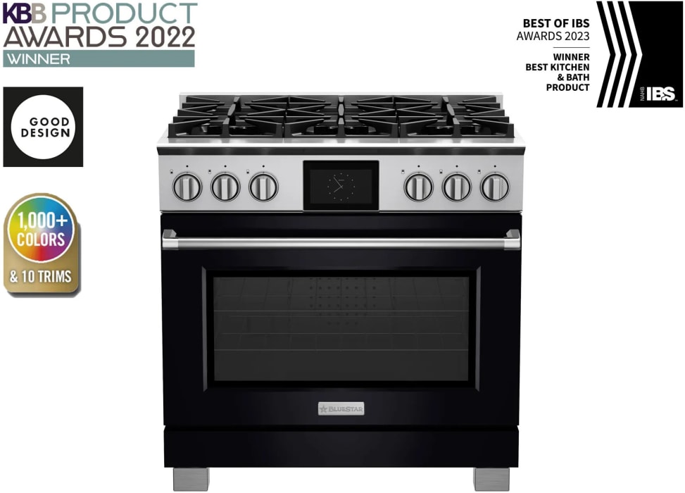 BlueStar BSDF366B 36 Inch Freestanding Dual Fuel Range with 6 Sealed