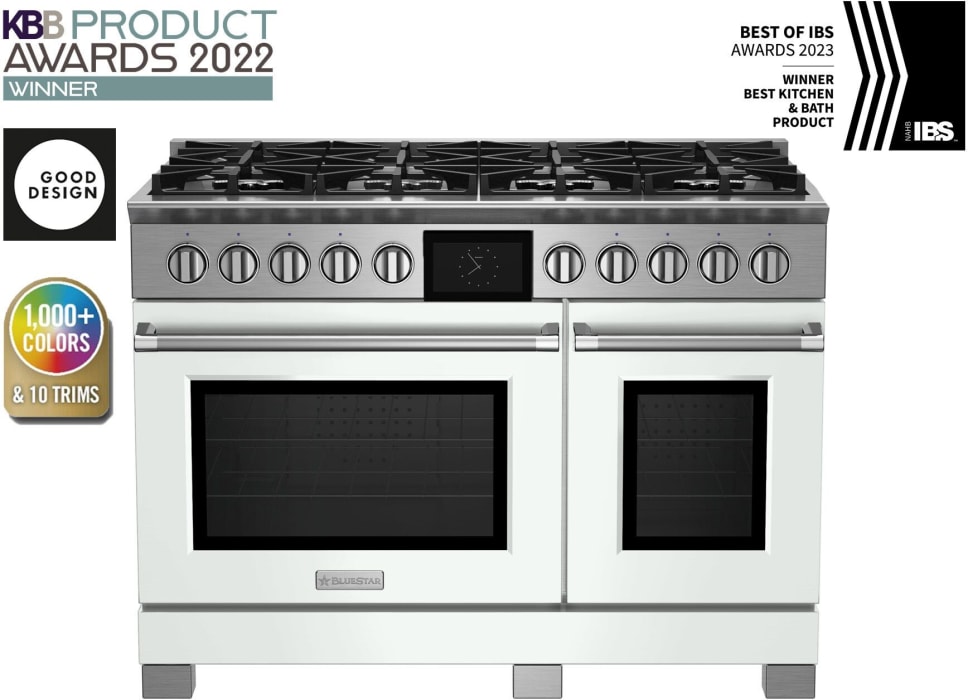 BlueStar BSDF488BCPLT 48 Inch Freestanding Dual Fuel Range with 8