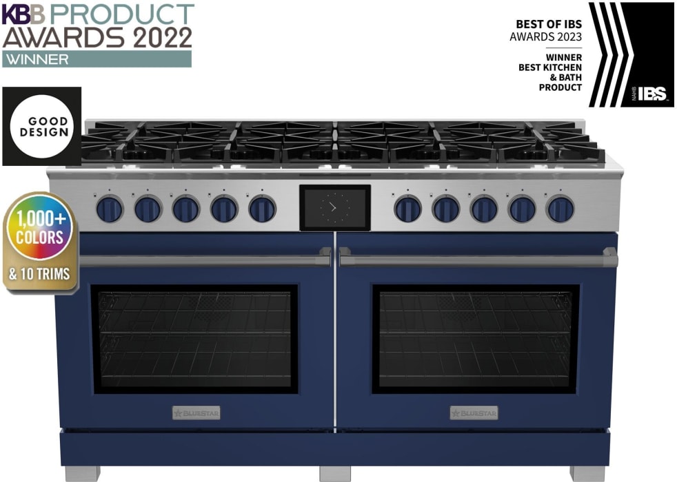 BlueStar BSDF6010BCFPLT 60 Inch Freestanding Dual Fuel Range with 10