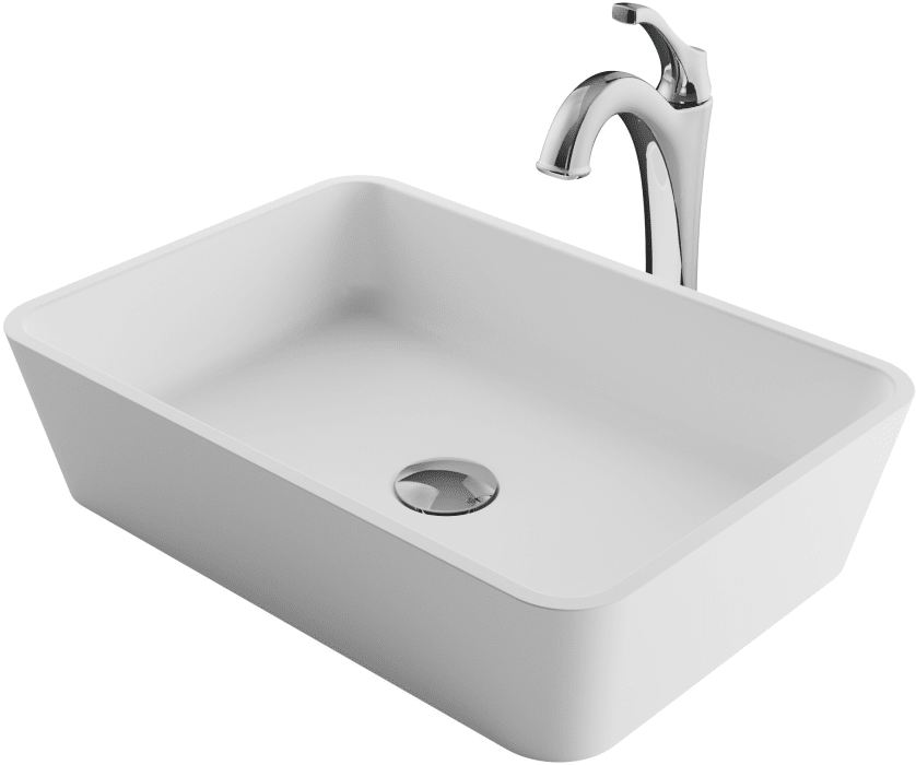 KRAUS Natura Rectangle Solid Surface Vessel Sink in White KRAUS Natura Rectangle Solid Surface Vessel Sink in White