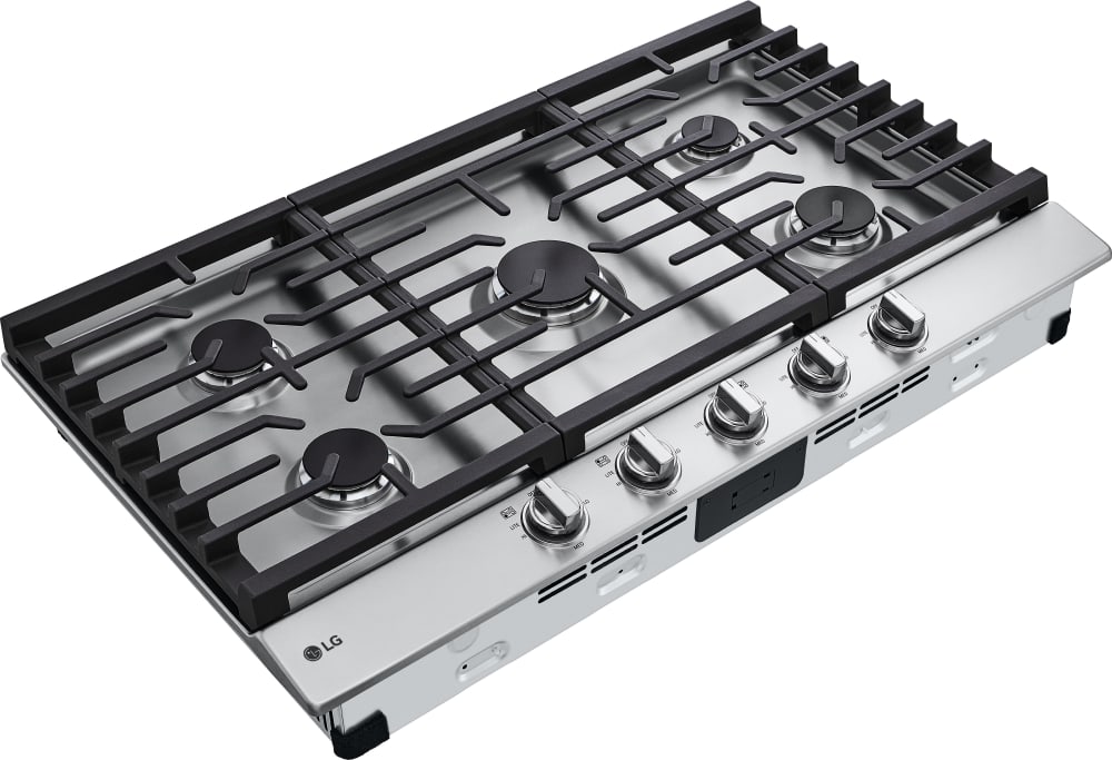 LG CBGJ3623S 36 Inch Gas Cooktop with 5 Sealed Burners, Continuous Cast