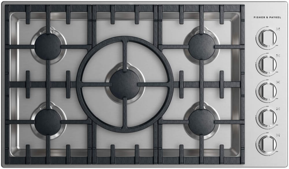 Fisher & Paykel CDV2365NN 36 Inch Gas Cooktop with 5 Dual Flow Burners