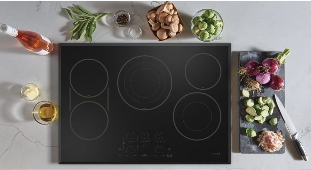 Cafe CEP90301TBB 30 Inch Electric Smart Cooktop with 5 Elements, Tri