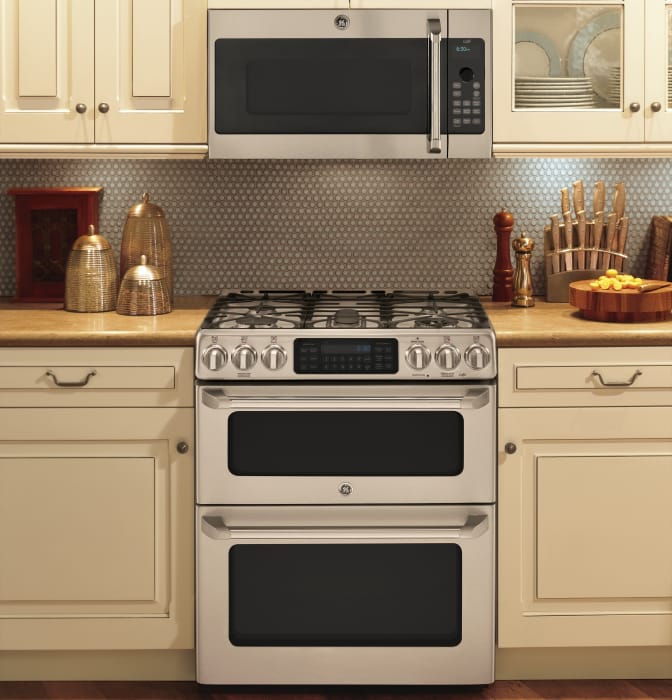 GE CGS990SETSS 30 Inch SlideIn Café™ Series Double Oven Gas Range with