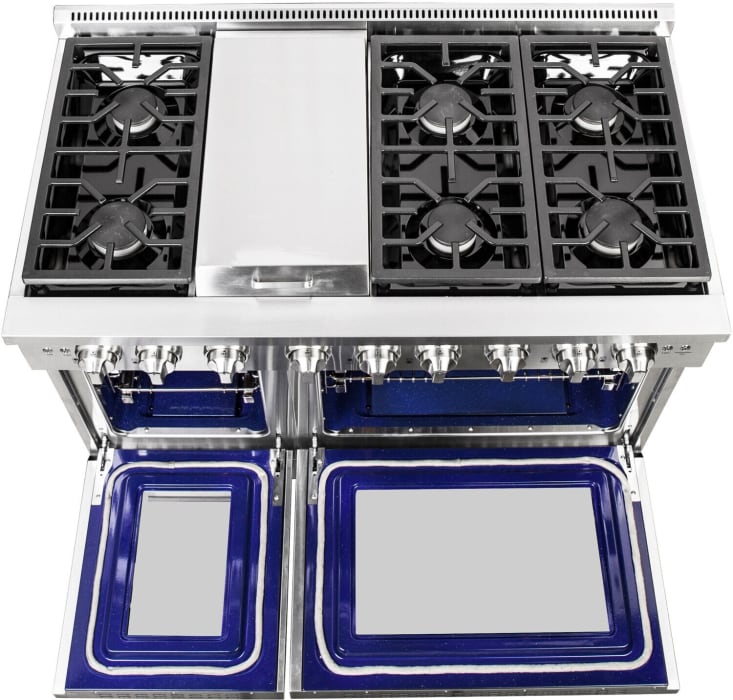 NXR AKD4807 48 Inch Professional Dual Fuel Range with 6 German Tower Burners, 7.2 C. Ft