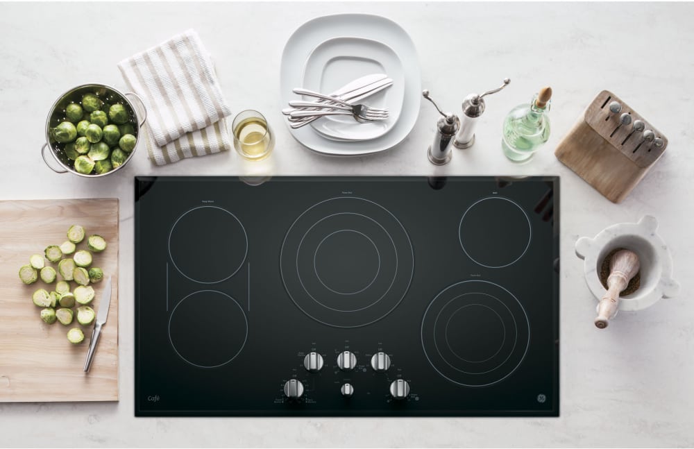 Cafe CP9536SJSS 36 Inch Smoothtop Electric Cooktop with 5 Cooking Zones