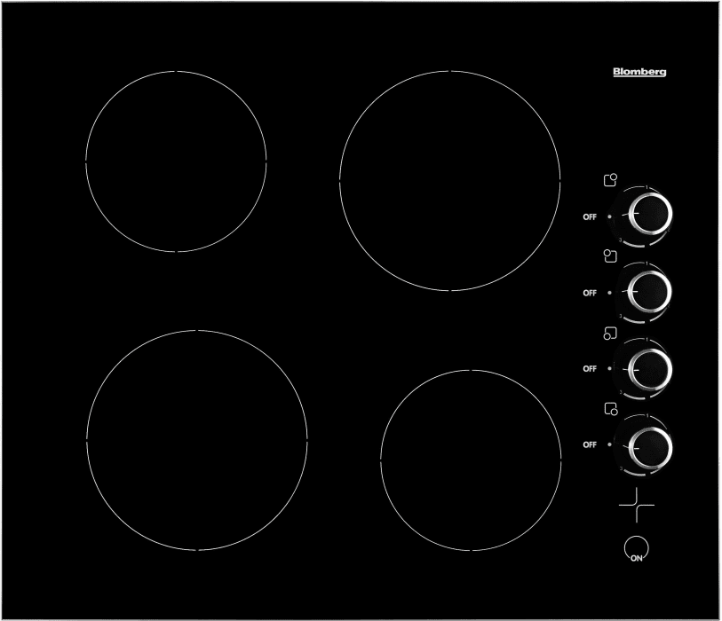 Blomberg Cte24410 24 Inch Smoothtop Electric Cooktop With 4 Vitroceramic Zones 6 Cooking Levels Per Zone Individual Residual Heat Indicators Hot Surface Indicators And Programmable Touch Control System