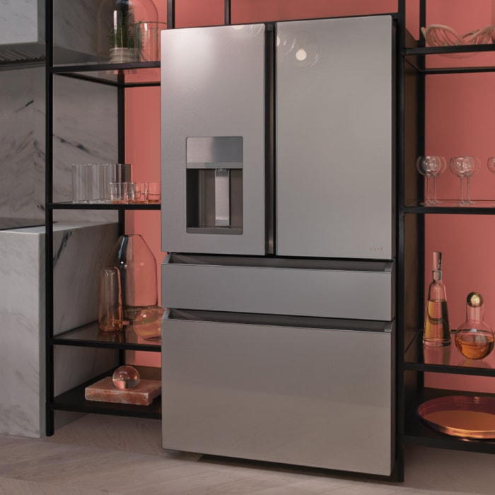 Cafe CVE28DM5NS5 36 Inch Smart 4-Door French-Door Refrigerator with 27. ...