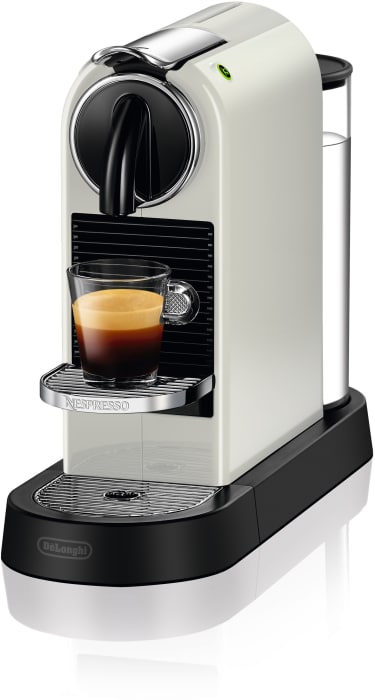 Nespresso EN167W CitiZ Machine with 2 One Touch Presets, Preheat, Auto Power-off, 16 Nespresso Capsule Tasting Folding Cup Shelf, Auto Volume Control and High-Pressure Pump: White