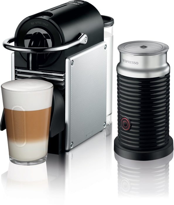 Nespresso EN125SAE Pixie Espresso Machine with Aeroccino Milk 2 One Touch Presets, Fast Preheat, Auto Power-off, LED Water Level Indicators, 16 Capsule Tasting Drip Tray, Auto Volume Control