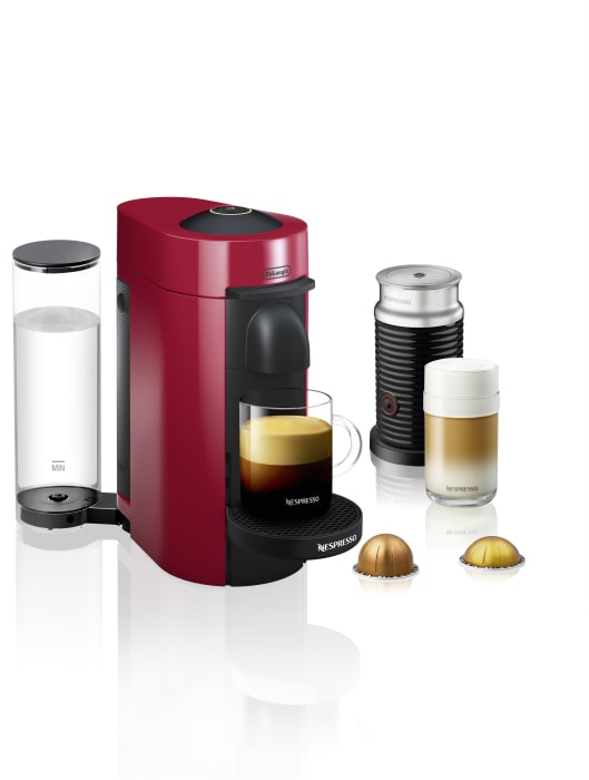 Nespresso ENV150RAE Vertuo Plus Coffee and Espresso Machine with Centrifusion™, Aeroccino Milk Frother, Fast Heat-Up, Auto Power-off, 12 Nespresso Capsule Pack, Capsule Recognition, 4 Cup Positions and Movable Water Tank