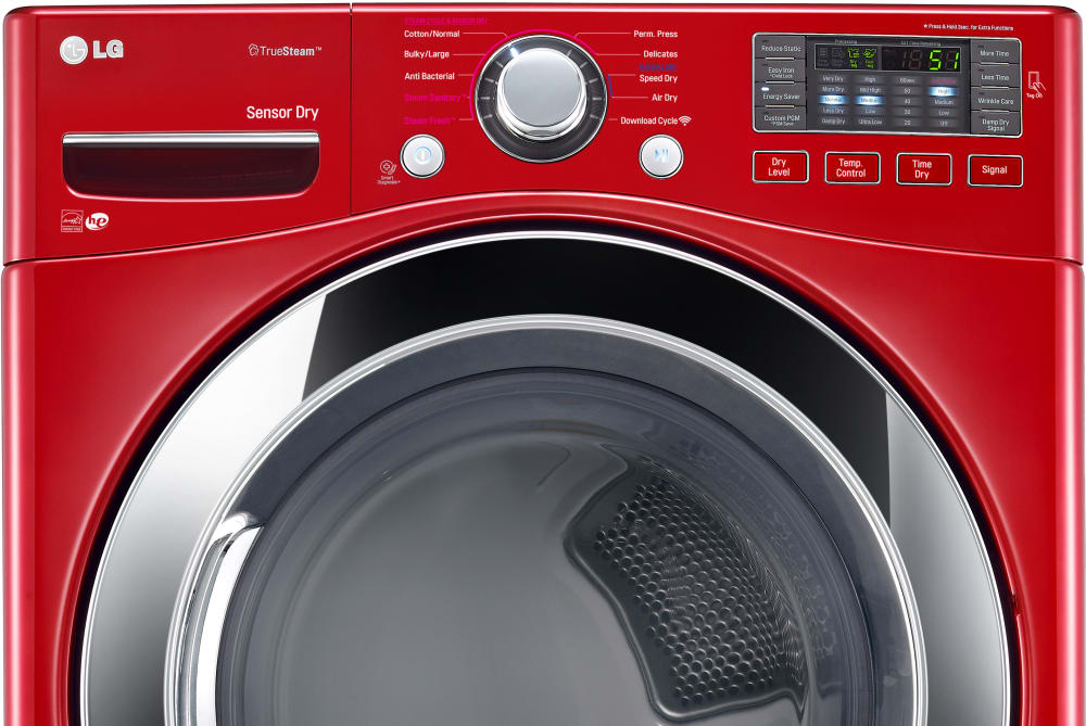 LG DLEX3370R 27 Inch Electric Dryer with TrueSteam™, SmartDiagnosis