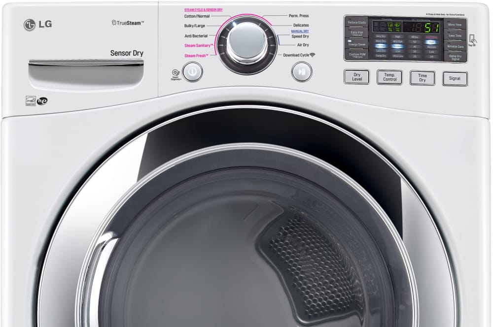 LG DLEX3370W 27 Inch Electric Dryer with TrueSteam™, SmartDiagnosis