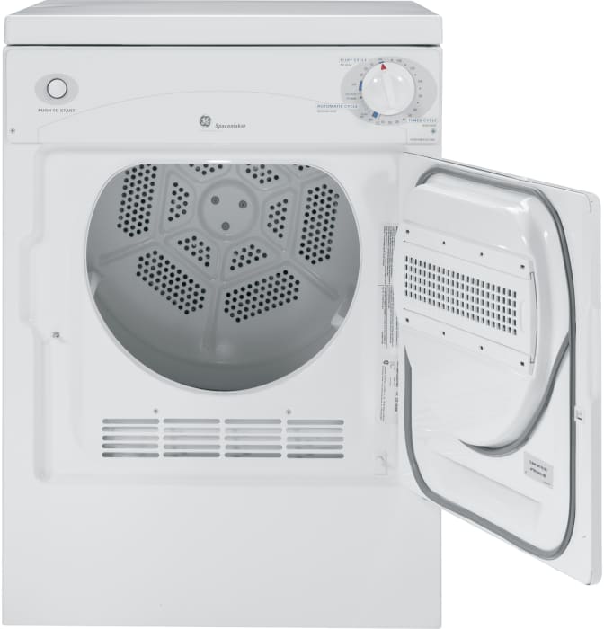 GE DSKP333ECWW 24 Inch Electric Dryer with 3.6 Cu. Ft. Capacity, 3 Dry