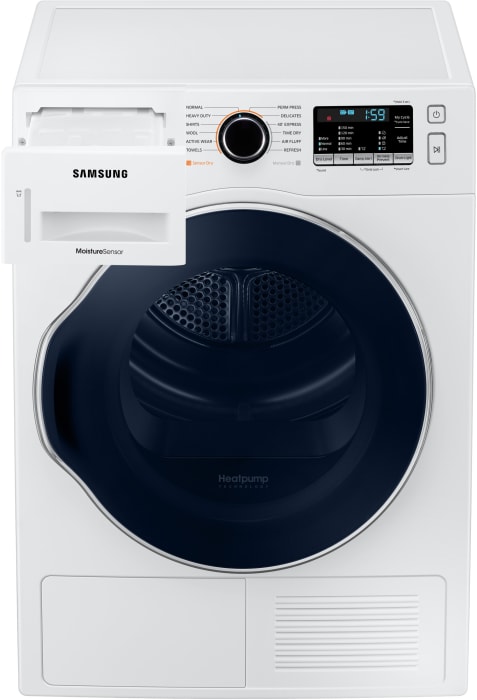 Samsung Dv22n6800hw 24 Inch Ventless Electric Heat Pump Smart Dryer With 12 Preset Drying Cycles Sensor Dry Stainless Steel Drum Smart Care Wi Fi Connectivity Express Cycle Drum Light Lint Filter Indicator Reversible