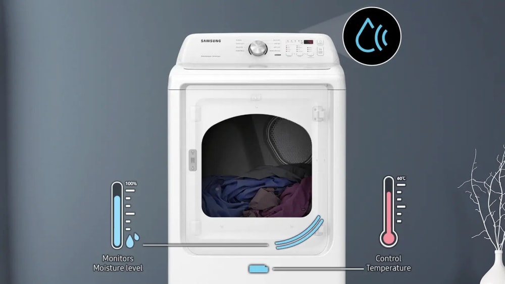 Samsung DVE45T3200W 27 Inch Electric Dryer with 7.2 Cu. Ft. Capacity