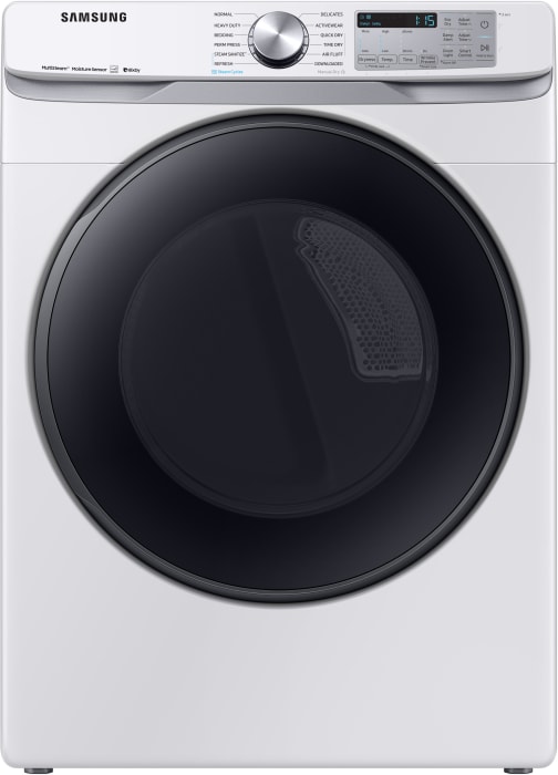 Samsung Dve50r8500w 27 Inch Electric Smart Dryer With Steam Sanitize Bixby Enabled Sensor Dry Vent Sensor 12 Preset Drying Cycles 10 Additional Drying Options 7 5 Cu Ft Capacity Ada Compliant And Energy Star White