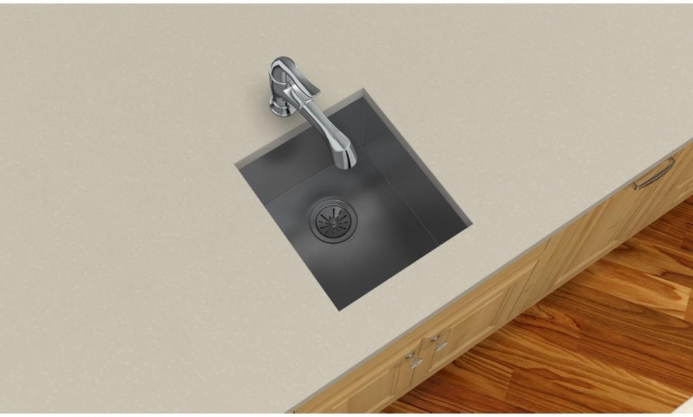 Elkay EFU131610T 16 Inch Single Bowl Undermount Kitchen Sink with 16