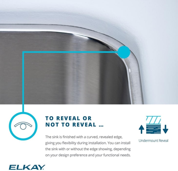 Elkay EFU141810 16 Inch Undermount Single Bowl Stainless Steel Sink