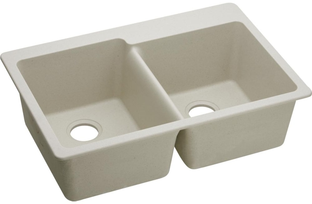 Elkay Elg250rbq0 33 Inch Offset Double Bowl Top Mount Kitchen Sink