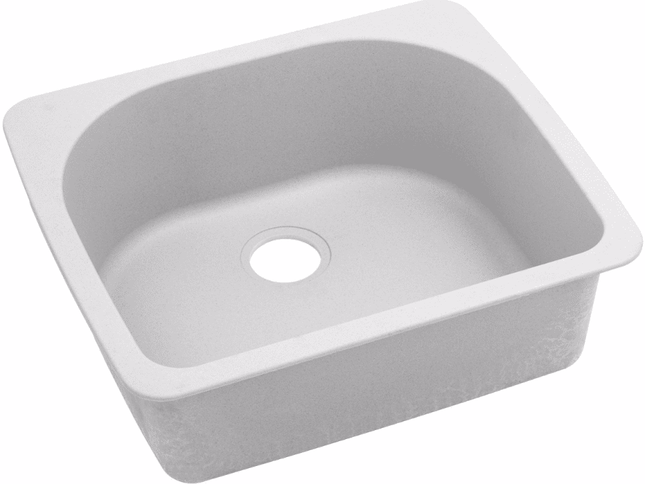 Elkay Elgs2522wh0 25 Inch Drop In Sink With E Granite Construction 8 1 2 Inch Bowl Depth 3 1 2 Inch Drain Size And Csa B45 5 Iapmo Z124 Compliance White