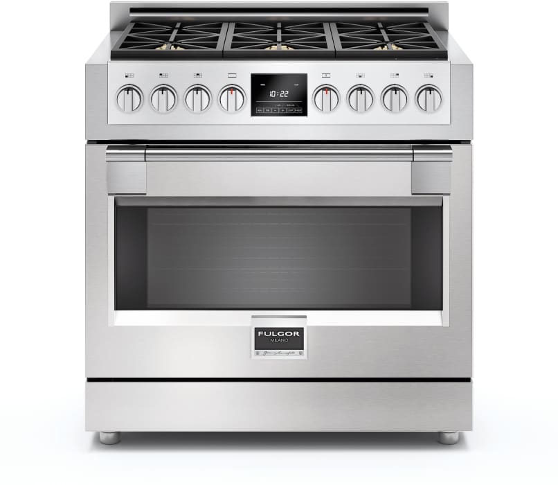 Fulgor Milano F6pdf366s1 36 Inch Freestanding Dual Fuel Range With Four 18 000 Btu Burners Two 20 000 Btu Burners 5 7 Cu Ft Capacity True European Dual Convection Oven Full Extension Telescopic Rack Halogen