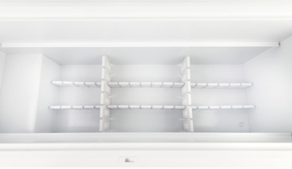 GE FCM22DJWW 21.7 cu. ft. Chest Freezer with 3 LiftOut/Sliding Bulk Storage Baskets, Audible