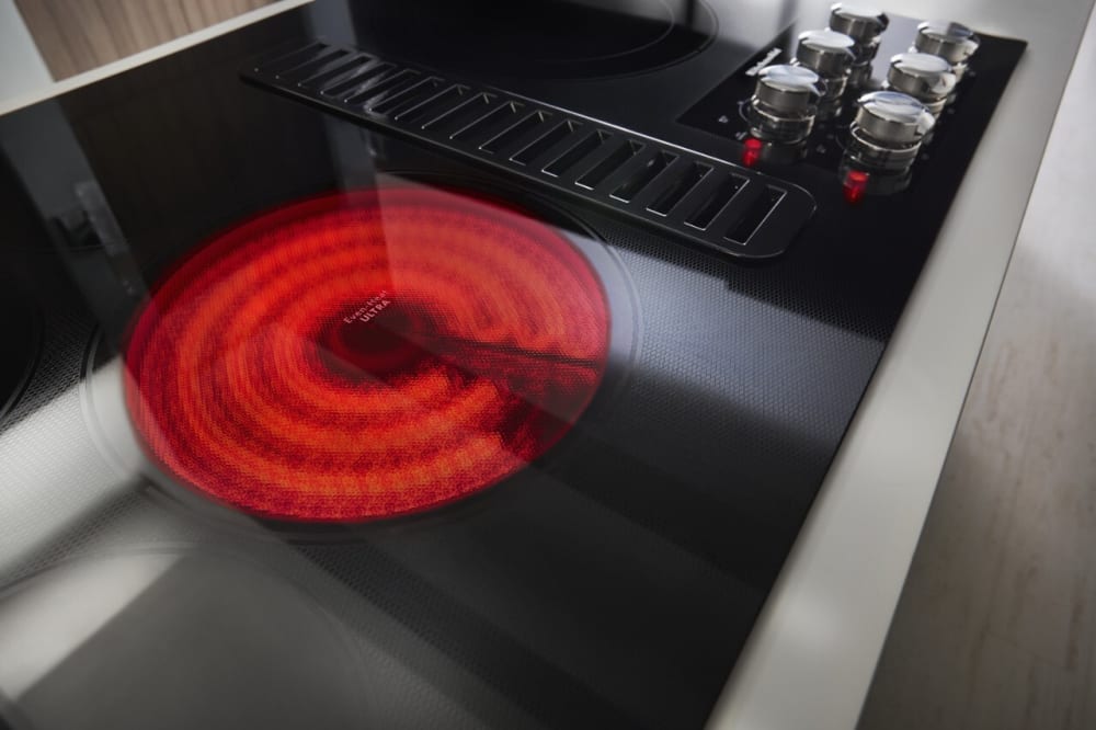 KitchenAid KCED606GBL 36 Inch Electric Downdraft Cooktop with 5