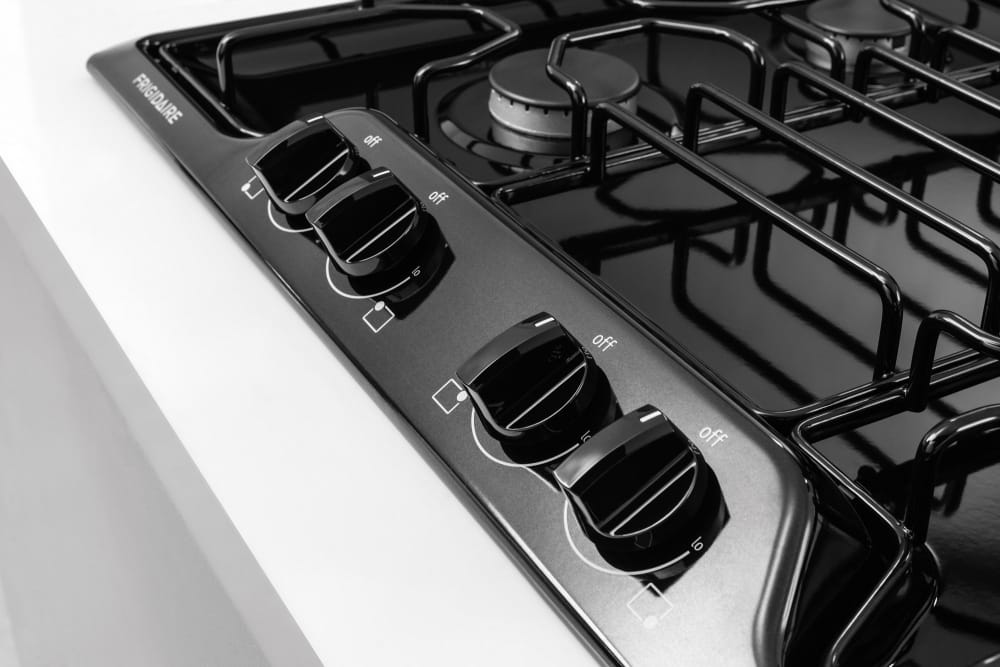 Frigidaire FFGC3010QB 30 Inch Gas Cooktop with 4 Sealed Burners, Angled