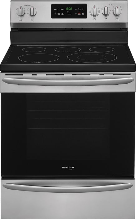 Frigidaire Fgef3036tf 30 Inch Freestanding Electric Range With Spacewise Expandable Elements Spacewise Warming Zone Quick Bake Convection Storage Drawer Quick Boil Steam Cleaning One Touch Self Clean Star K Certified And 5 4 Cu Ft