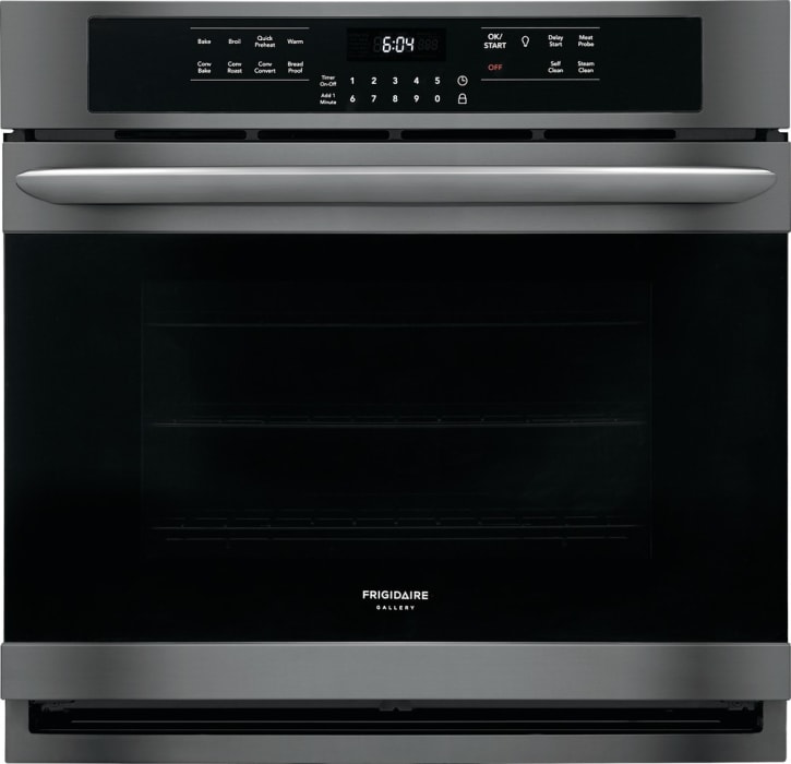 Frigidaire Fgew3066ud 30 Inch Single Electric Wall Oven With 5 1 Cu Ft Capacity True Convection Temperature Probe Smudge Proof Stainless Steel Self Cleaning Quick Preheat Steam Clean Vari Broil Ada Compliant And Star K Certified Black - Frigidaire 24 In Single Electric Wall Oven Self Cleaning Stainless Steel