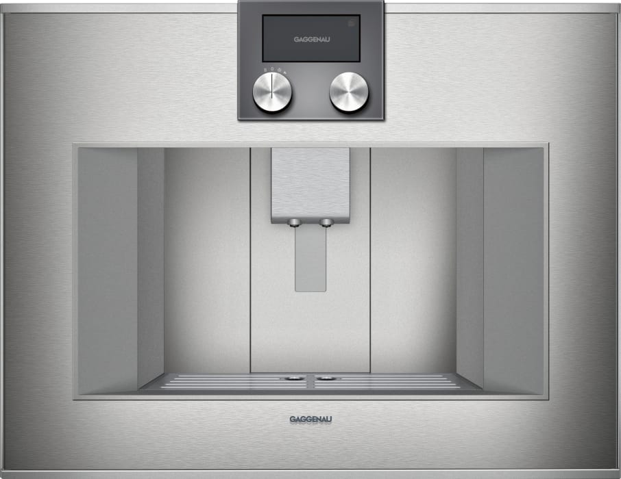 Gaggenau Cm450710 24 Inch Fully Automatic Stainless Steel Built In Coffee Machine With Automatic Steam Clean Automatic Rinse Personalized Beverages Ground Coffee Drawer Integrated Milk System Integrated Lighting Filter Indicator Coffee Strength