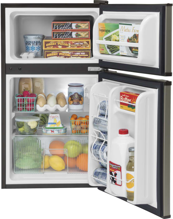 GE GDE03GMKED 19 Inch Top Freezer Compact Refrigerator with 3.1 Cu. Ft. Capacity, 2 Glass