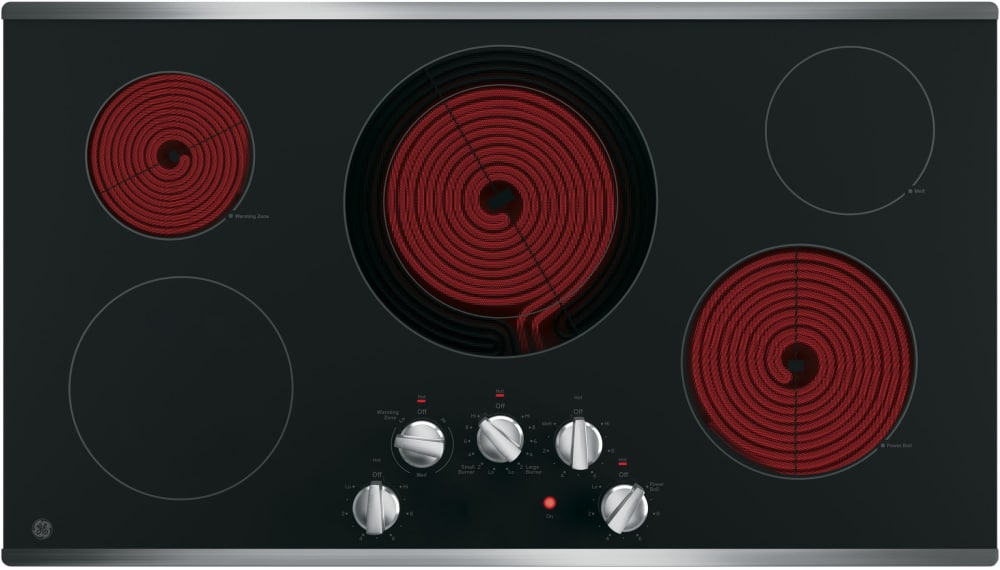 GE JP3036SLSS 36 Inch Electric Cooktop with Five Radiant Cooking