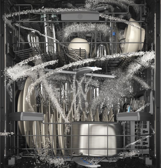 GE PDT750SSFSS 24 Inch Fully Integrated Dishwasher with Quad Blade Wash Arm, Bottle Wash Jets