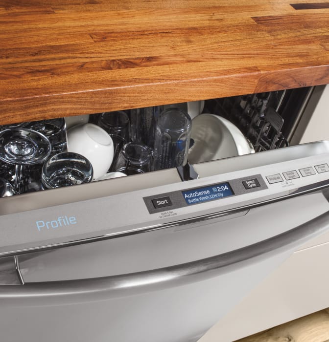 GE PDT750SSFSS 24 Inch Fully Integrated Dishwasher with Quad Blade Wash Arm, Bottle Wash Jets