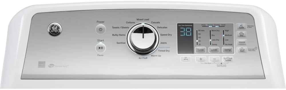 GE GTD65EBSJWS 27 Inch Electric Smart Dryer with Wi-Fi, HE Sensor Dry