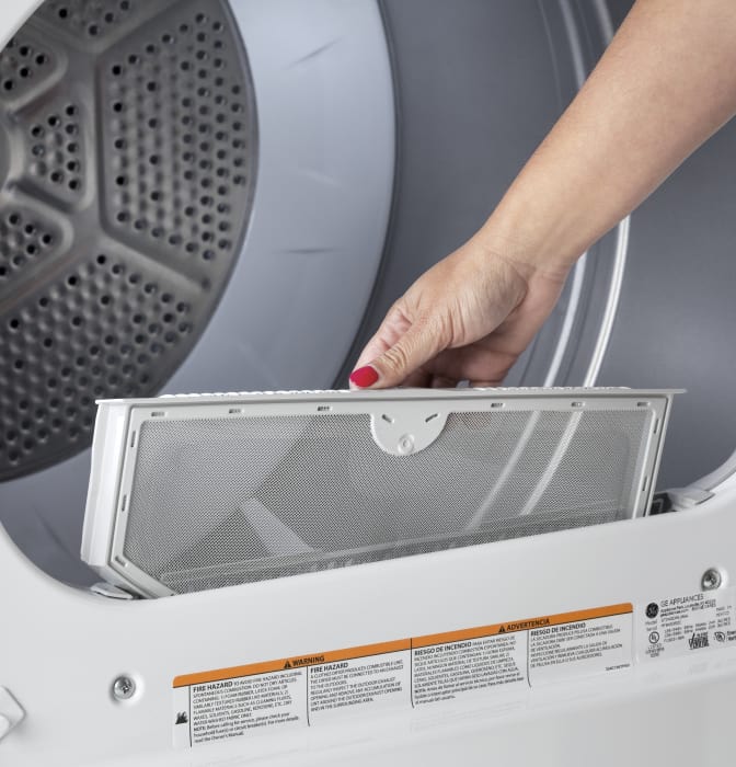 GE GTD65EBSJWS 27 Inch Electric Dryer with 7.4 Cu. Ft. Capacity