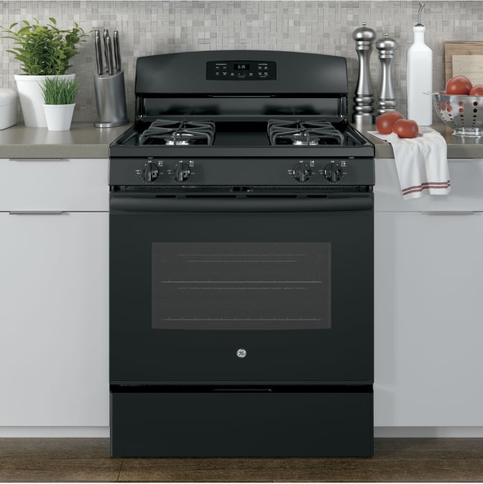 GE JGB635DEKBB 30 Inch Freestanding Gas Range with 4 Sealed Burners, 5.