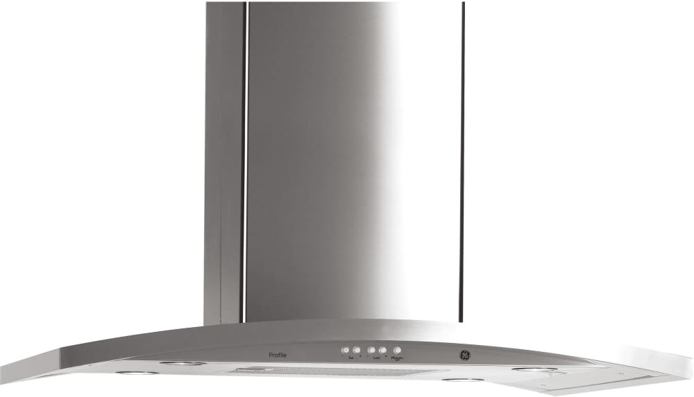 GE PV977NSS 36 Inch Island Chimney Hood with 450 CFM Internal Blower