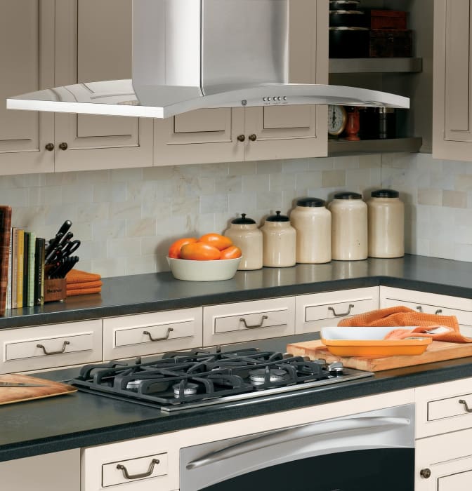 GE PV977NSS 36 Inch Island Chimney Hood with 450 CFM Internal Blower