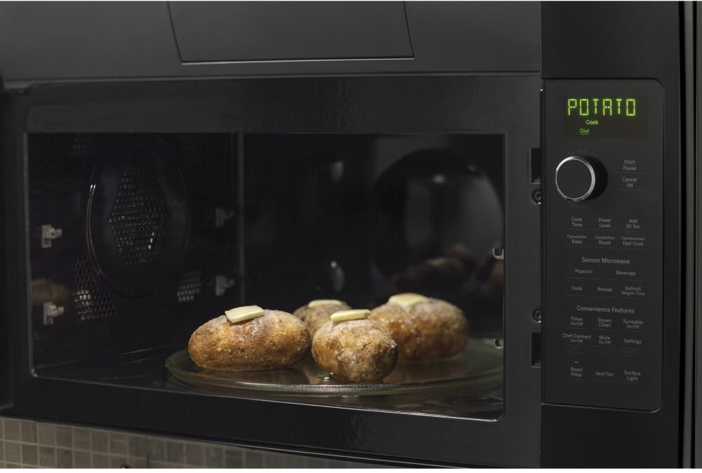 GE PVM9179DKBB 30 Inch OvertheRange Microwave with Convection, Sensor