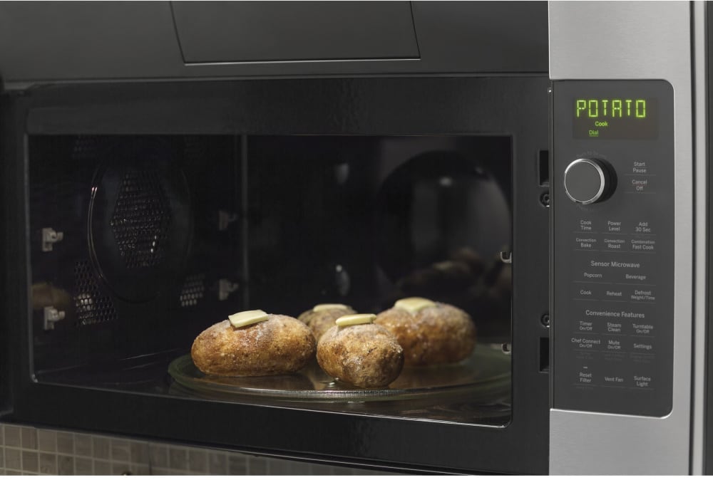 GE PVM9179SKSS 30 Inch OvertheRange Microwave with Convection, Sensor