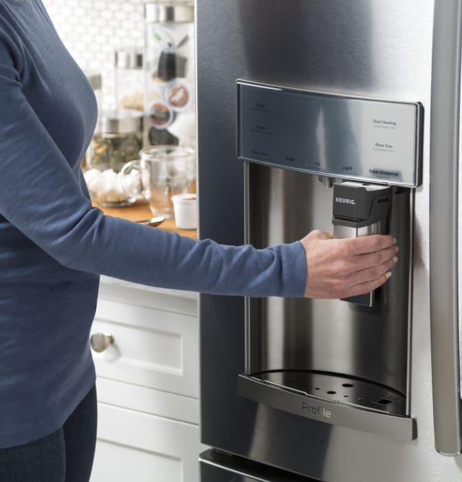 GE PYE22PSKSS 36 Inch Counter Depth French Door Smart Refrigerator with