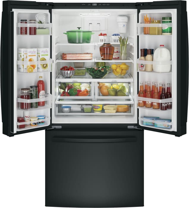 GE GNE25JGKBB 33 Inch French Door Refrigerator with 24.7 Cu. Ft
