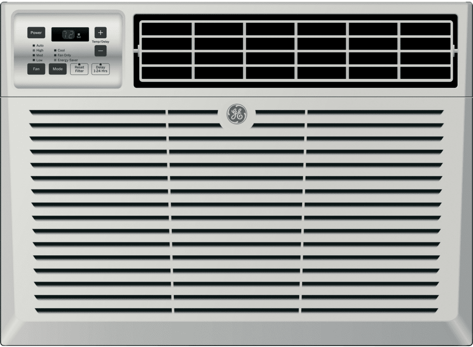 Ge Aem05lv 5 200 Btu Room Air Conditioner With 145 Cfm 12 4 Eer 1 4 Pts Hr Dehumidification 3 Fan Speeds Ez Mount Window Kit And Energy Star Rated