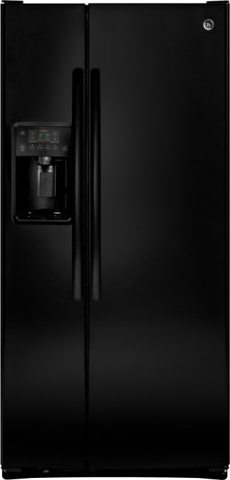 Ge Gss23ggkbb 33 Inch Side By Side Refrigerator With 23 2 Cu Ft Capacity Ice And Water Dispenser Advanced Filtration Snack Drawer Humidity Controlled Crisper Drawer Spill Proof Glass Shelving And Door Alarm Black